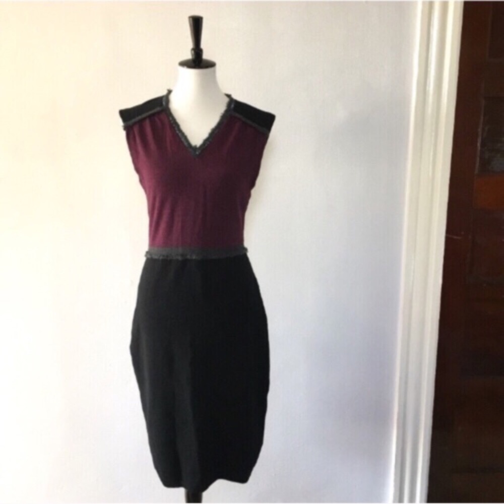 Tory Burch fringe, beaded, purple sweater dress